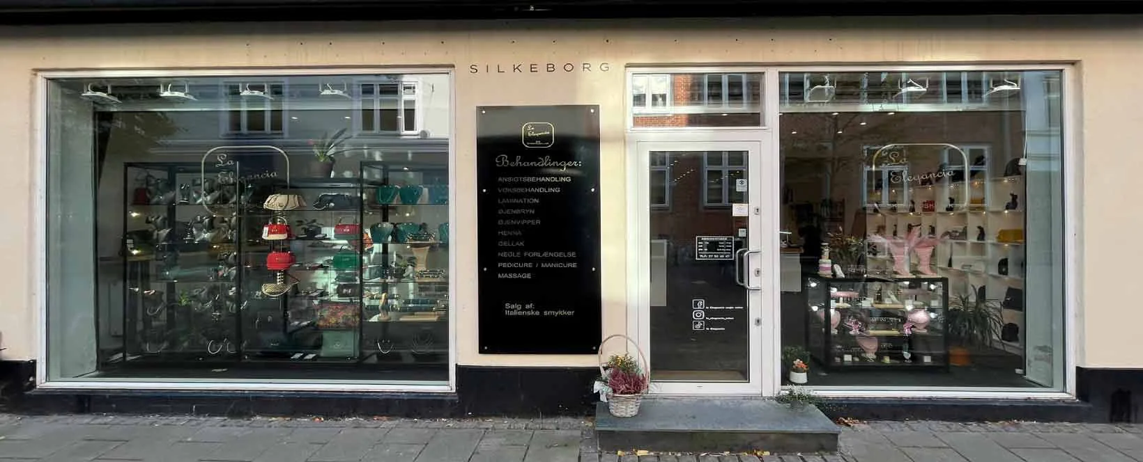 Butiksfacaden på Nygade 34 A i Silkeborg.